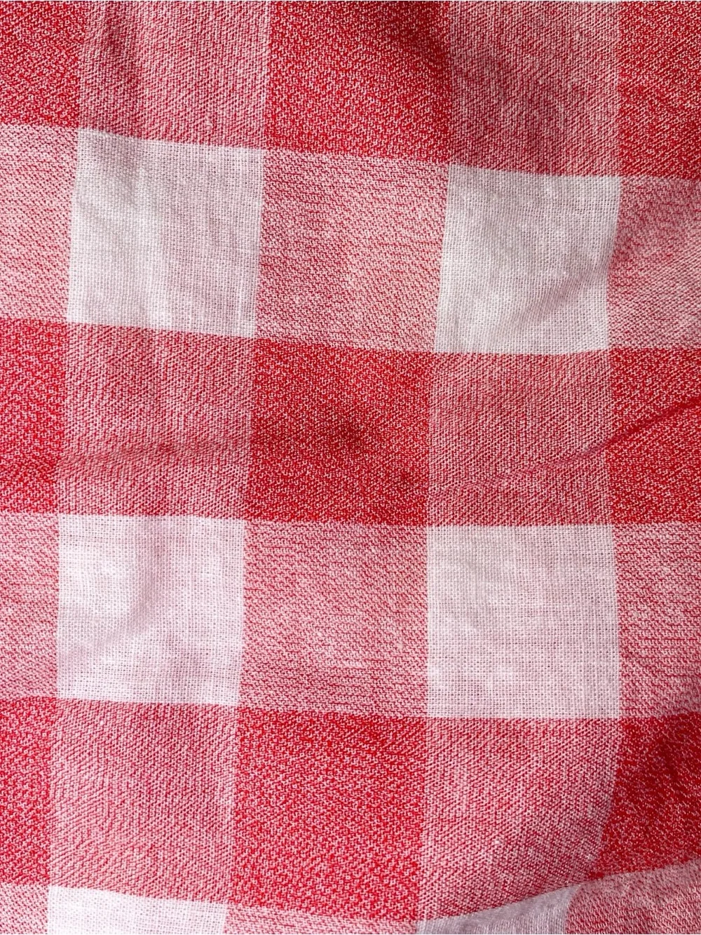 J.Crew Red Gingham Sleeveless Shell Top Side Tie Linen Blend Size 2